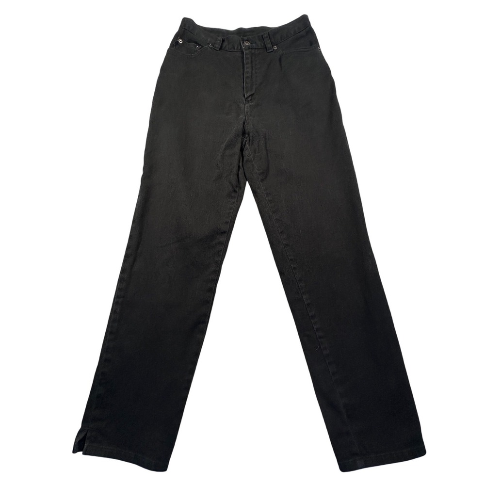 Vintage Lauren Jeans Co Ralph‎ Lauren Black Denim 4 High Rise Straight Leg Slit